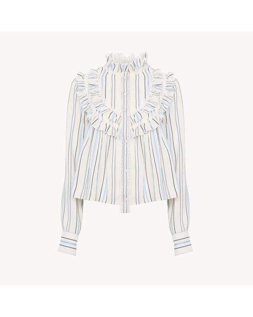 Chloé White Ruffled Blouse