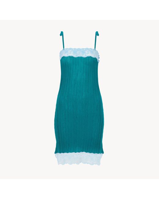 Chloé Blue Sleeveless Fitted Mini Dress