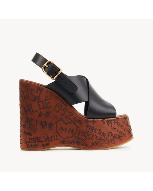 Sandali Con Zeppa Maxime di Chloé in Brown