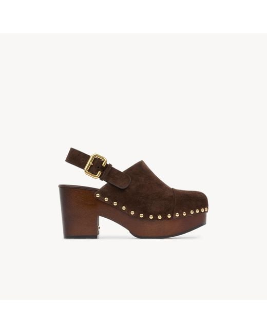 Chloé Brown Jeannette Wedge Clog