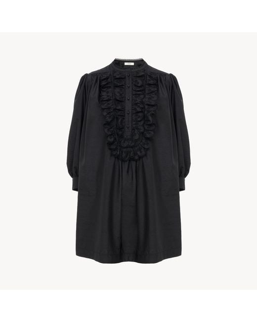 Chloé Black Long-Sleeve Mini Dress