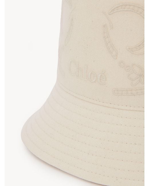 Chloé Natural Embroidered Bucket Hat