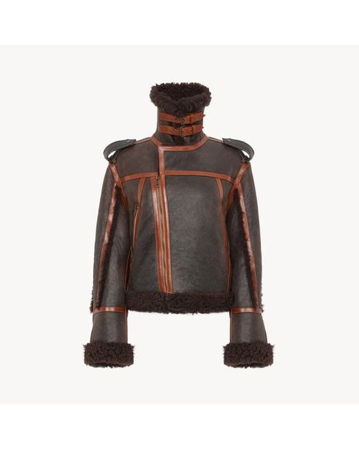 Chloé Brown High-Neck Jacket