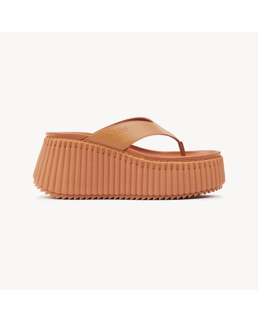 Sabot Con Zeppa Nama di Chloé in Brown