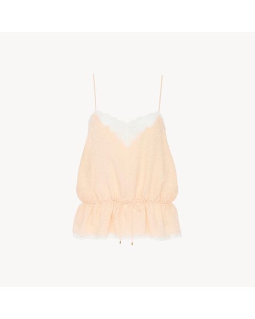Chloé Natural Drawstring Camisole Top
