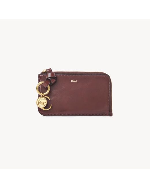 Chloé Purple Alphabet Wallet In Shiny Leather