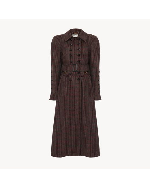 Chloé Brown Double-Breasted Riding Coat