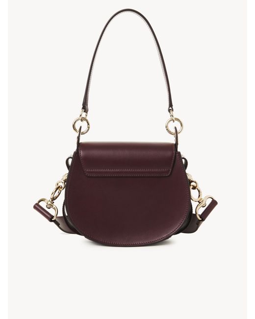 Chloé Purple Small Tess Bag In Shiny & Suede Leather
