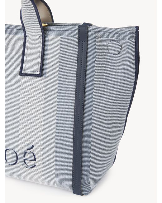 Chloé Blue Chloé Carry Tote Bag aus Canvas