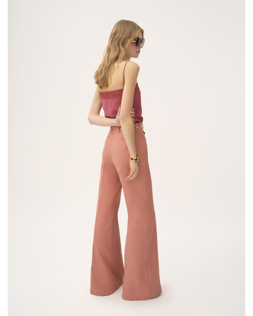 Pantaloni Svasati A Vita Alta di Chloé in Pink