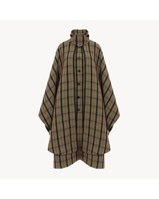Chloé Brown Layered Long Cape Coat
