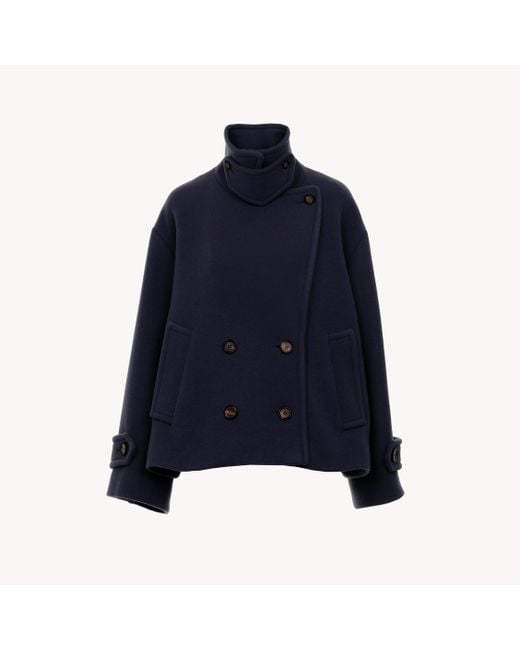 Cappotto Corto Oversize di Chloé in Blue