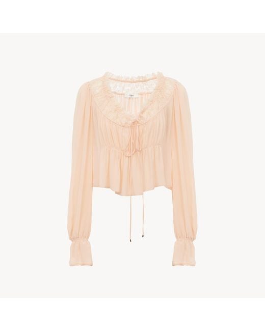 Chloé White Scoop-Neck Cropped Top