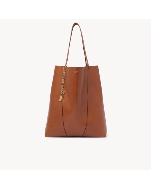 Chloé Brown Large Spin Tote Bag