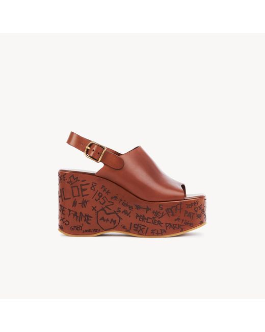 Sandales Compensées Maxime Chloé en coloris Red