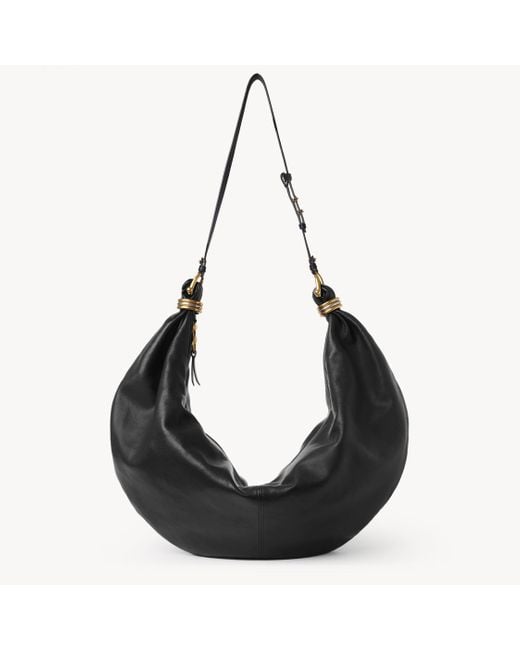 Chloé グレインレザー製ラージBracelet Hobo Bag 婦人向け ブラック サイズ 牛革（カーフ） 100 Black