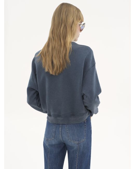 Sudadera Corta Con Logotipo De Felpa De Algodón Azul 100% Algodón Chloé de color Blue