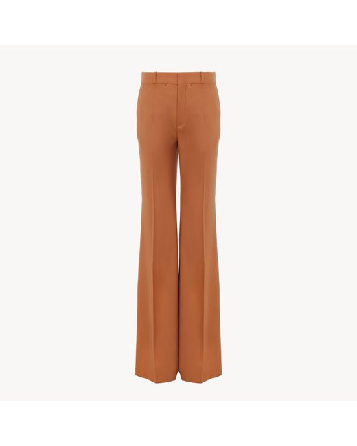 Chloé Brown High-Rise Flared Trousers