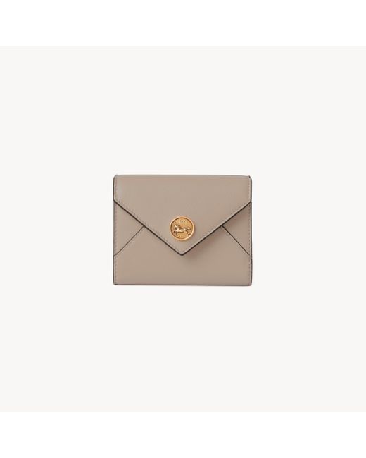 Chloé グレインレザー製Envelopeスモールトリフォールド Natural