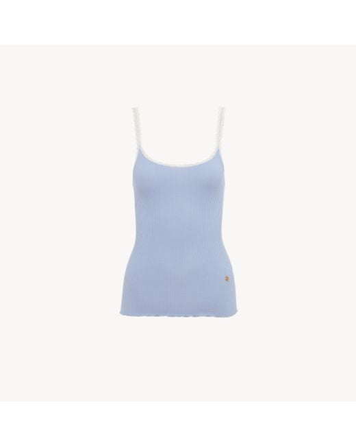 Chloé コットン製フィットタンクトップ Blue