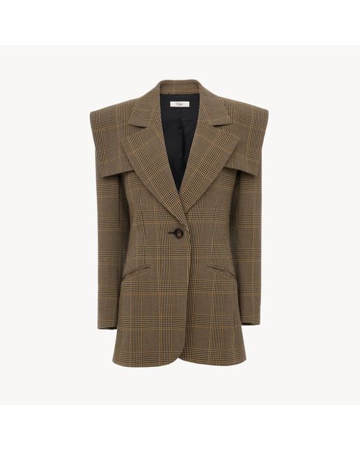 Chloé Green Single-Breasted Tailored Jacket