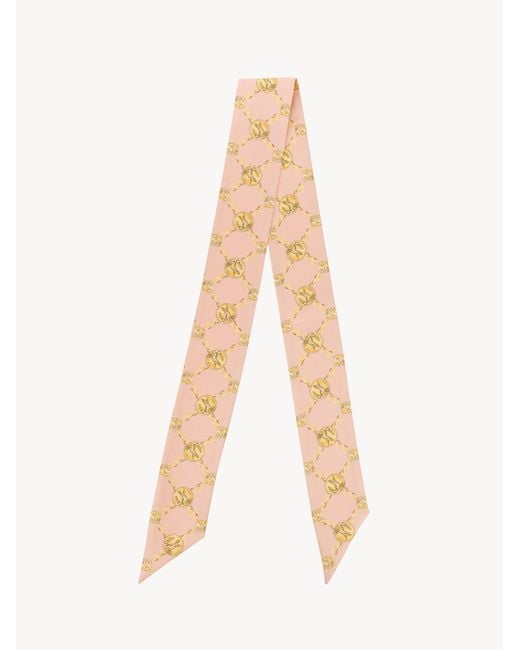 Chloé White The Horse Medal Bandeau Scarf