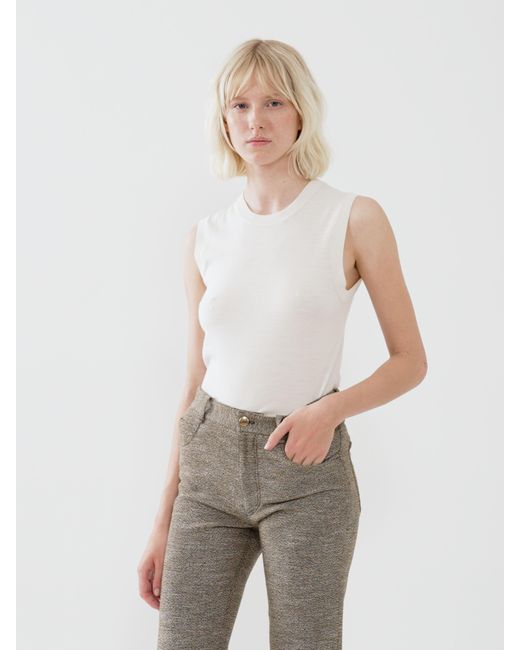 Chloé Natural Cropped Bootcut Pants With Marcie Signature