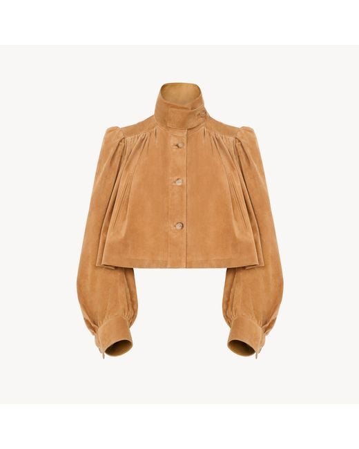 Chloé Brown Gathered Boule Jacket