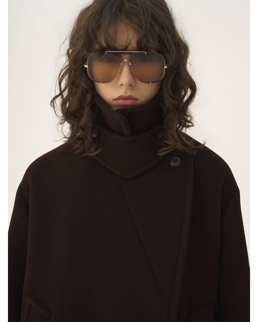 Chloé Black Oversized Short Coat In Wool
