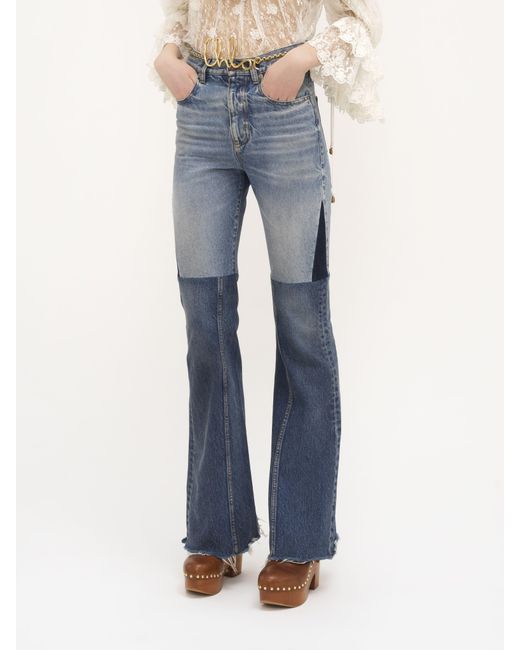 デニム・ジーパン CHLO FLARE JEANS IN DENIM Chloé High Rise Flare Jeans In Denim in Ocean blue | Chloé US