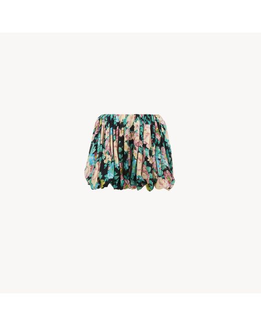 Chloé シルクシャルムーズ製ミニ ブルマショートパンツ 婦人向け ブラック サイズ シルク 100 Green