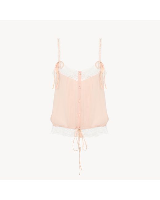 Chloé Pink Drawstring Camisole Top