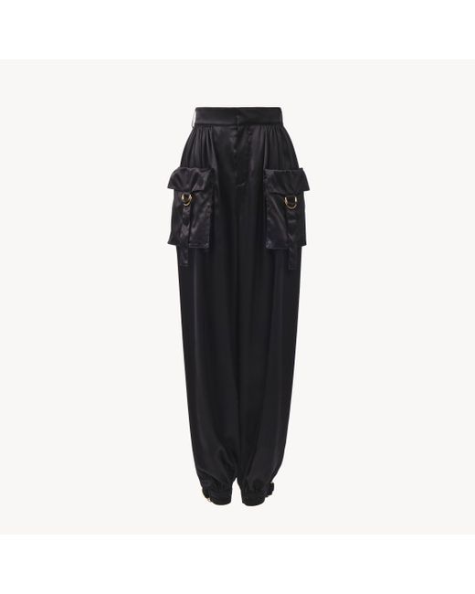 Pantaloni Cargo Fluidi di Chloé in Black