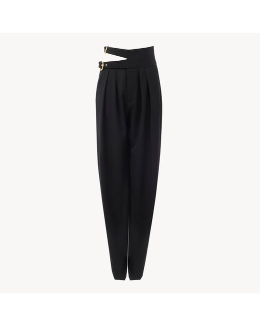Chloé Black High-Rise Tailored Trousers