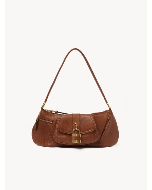 Chloé Brown The 99 Shoulder Bag In Grained Leather