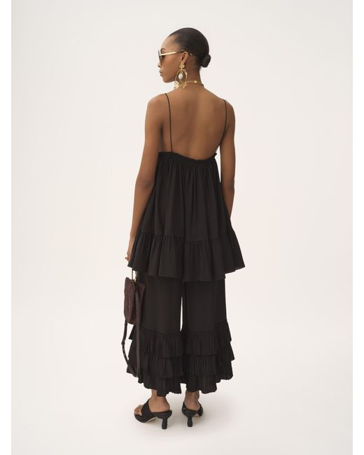 Chloé クレープデシン製フルイドワイドレッグパンツ 婦人向け ブラック サイズ シルク 100 Black