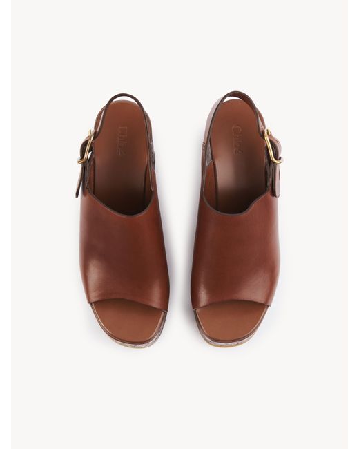 Sandali Con Zeppa Maxime Marrone Taglia 100% Pelle Di Vitello di Chloé in Brown