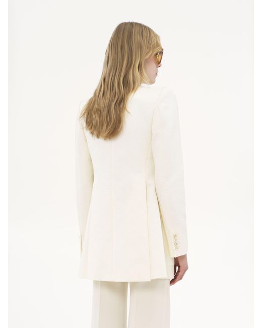 Chaqueta De Sastre De Jacquard De Mezcla De Algodón Blanco 68% Algodón, 32% Poliamida, Bubalus Bubalis, Farmed, Coo India Chloé de color White