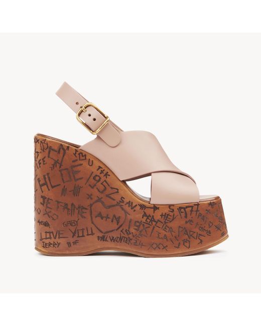 Chloé Brown Maxime Wedge Sandal