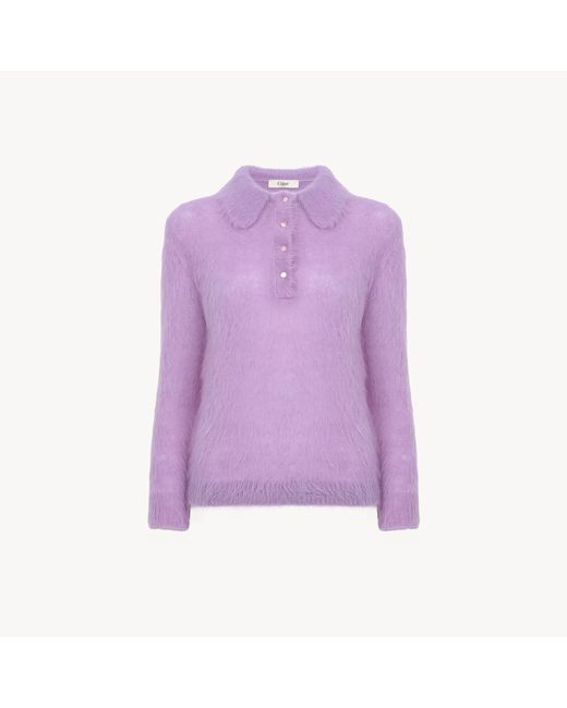 Chloé Purple Polo Jumper