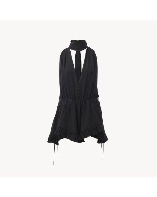 Chloé Blue V-Neck Jumpsuit