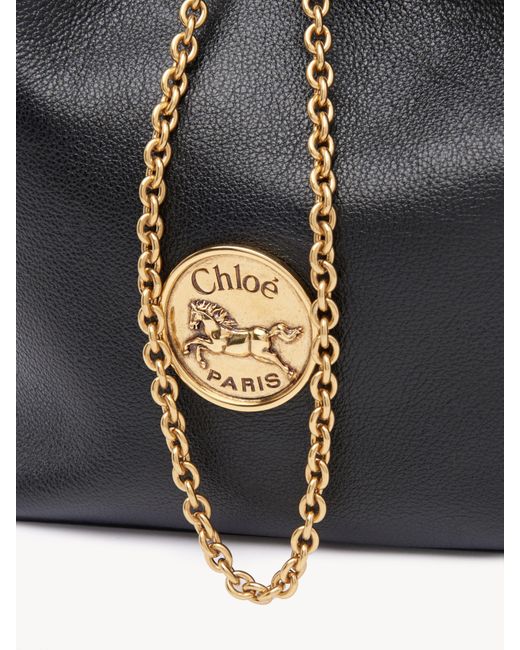Chloé Black Small Bracelet Backpack In Grained Leather