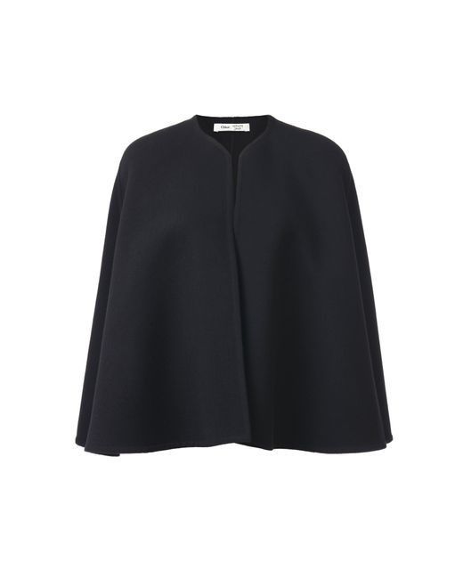 Chloé Black Open-front Short Cloak