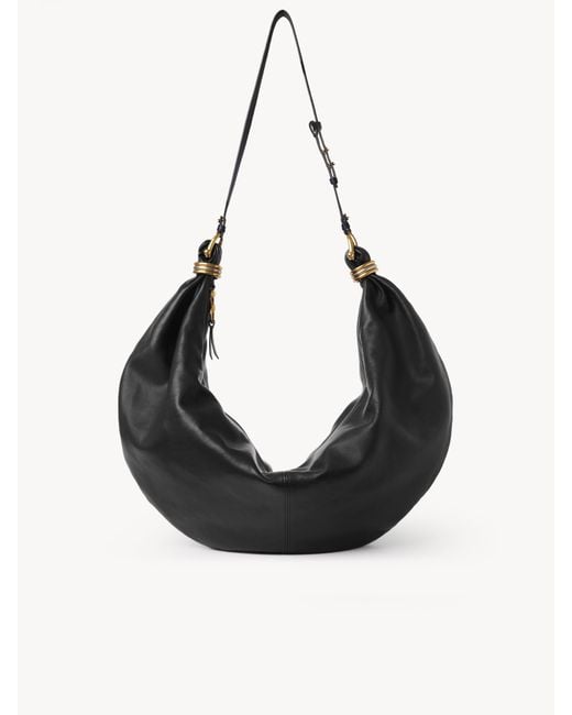 Bolso Hobo Bracelet Bag Grande De Cuero Granulado Negro 100% Piel De Ternera Chloé de color Black