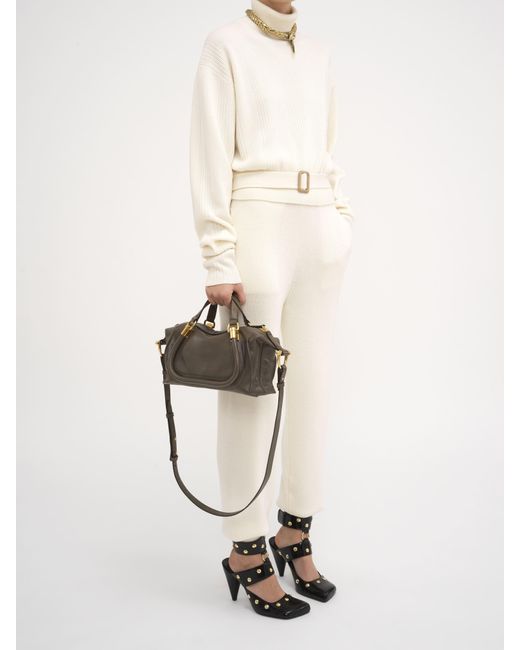 Chloé Black Kleine Paraty 24 Tasche aus glänzendem Leder