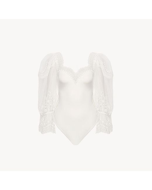 Body Con Maniche A Sbuffo di Chloé in White