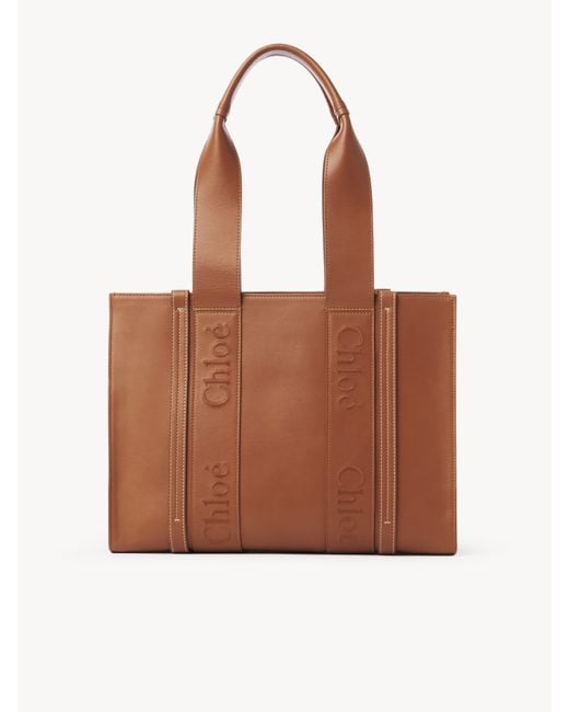 Chloé Brown Medium Woody Tote Bag