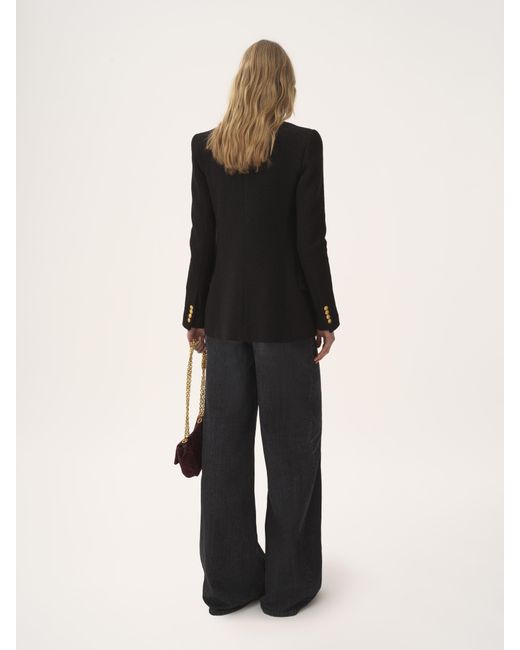 Chaqueta De Sastre Con Doble Botonadura De Bouclette De Lana Negro 100% Lana, Horn Bubalus Bubalis, Farmed, Coo India Chloé de color Black