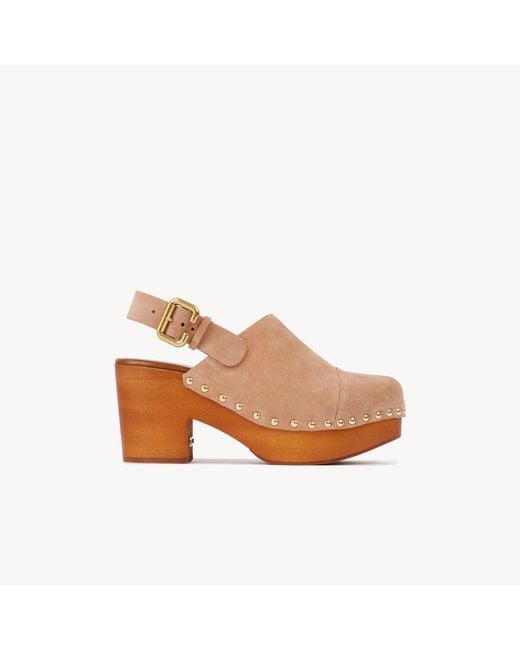 Chloé Brown Jeannette Wedge Clog