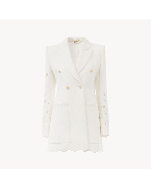 Giacca Sartoriale Doppiopetto di Chloé in White